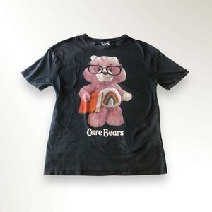 ZARA x Care Bears Black Acid Wash Graphic T Shirt Cheer Bear Small